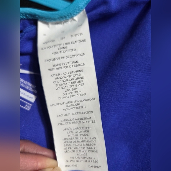 Nike Blue and Pink Sports Bra with Moisture-Wicking Fabric NTW - Picture 6 of 8